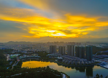 夕阳 晚霞 晚景 美景