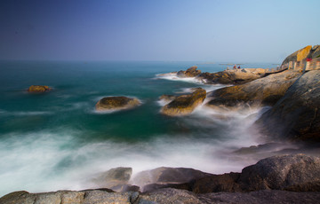 大海 礁石 海浪