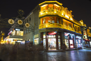 北京城市夜景 大栅栏