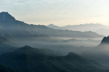 青城山 水墨山水画