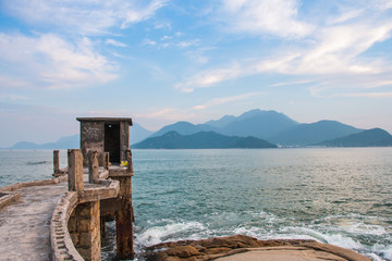 夏季海边天空的美丽晚霞