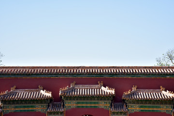 景山 宫门宫墙 琉璃瓦 黄瓦红