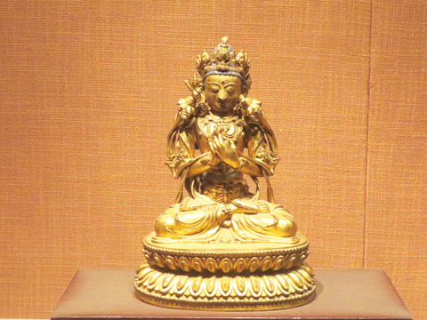 明代铜镀金弥勒菩萨像