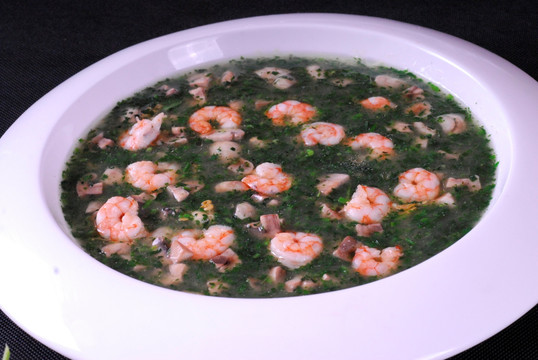 荠菜烩虾仁