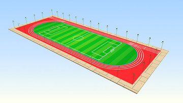 跑道球场3d效果图模型