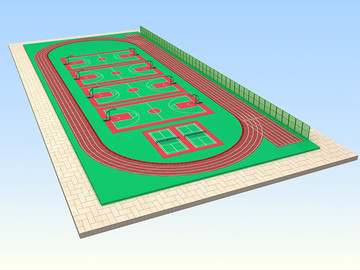 跑道球场3D效果图设计