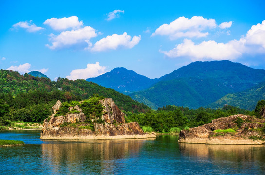 山水 自然风景 蓝天白云