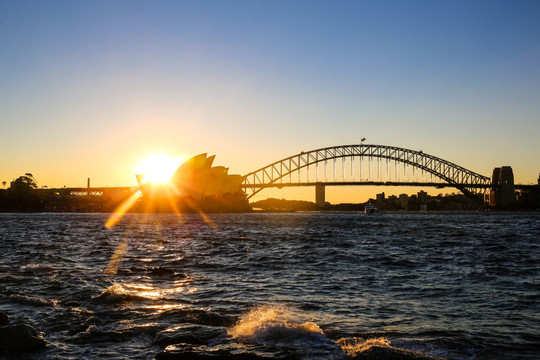 澳大利亚悉尼海湾大桥黄昏