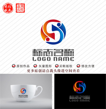 S字母标志SHJ运动logo