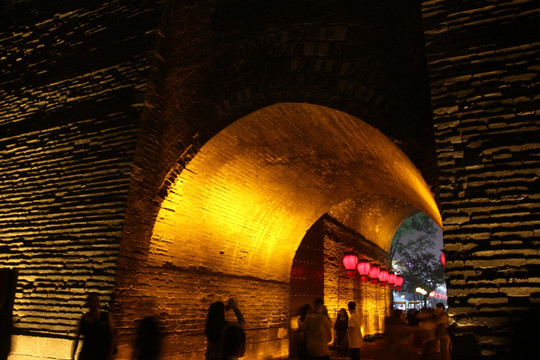 西安古城墙夜景