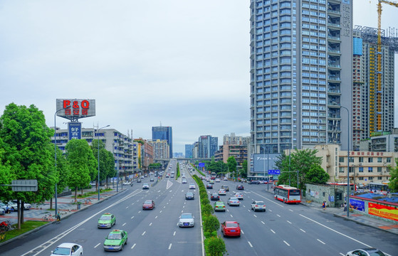 成都 科华中路 全景图