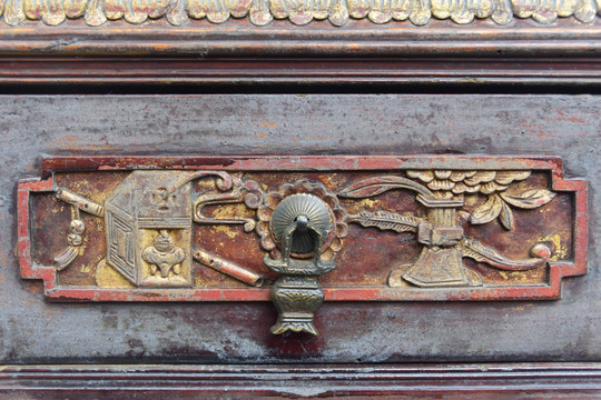 中式家具传统金漆木雕 吉祥图案