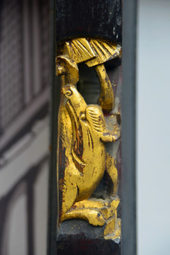 中式家具传统金漆木雕 老鼠