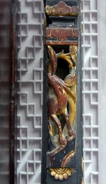 中式家具传统金漆木雕 梅花鹿