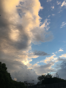 天空 晚霞 云层 蓝天白云