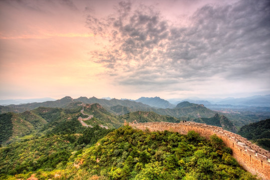 北京 金山岭长城 日出 HDR