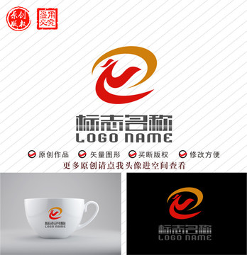 ZY字母YZ凤凰标志logo