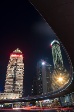 上海浦东外滩夜景