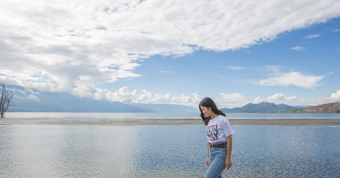 大理洱海 美女