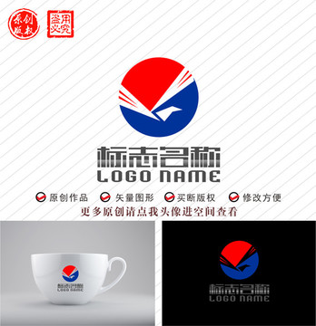 飞鸟V标志广告传媒logo