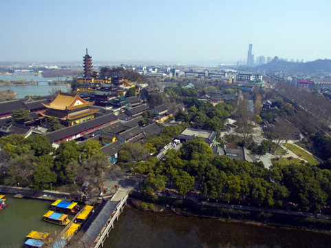 航拍金山寺