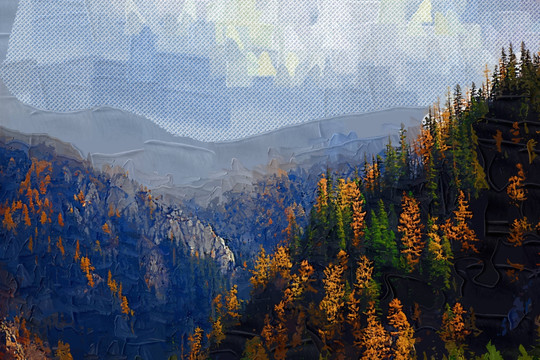 山林 油画