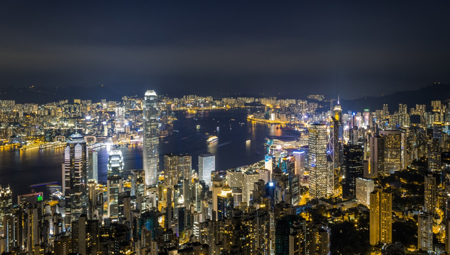 香港太平山顶的夜景
