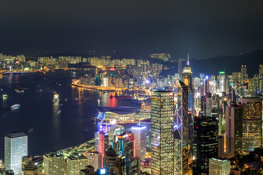 香港太平山顶的夜景