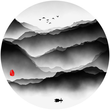 水墨山水画