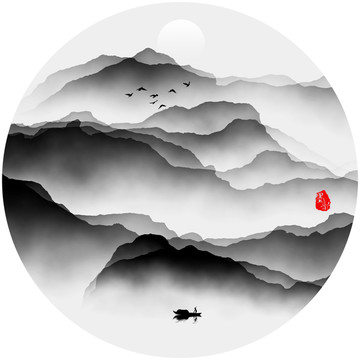 水墨装饰画 意境水墨