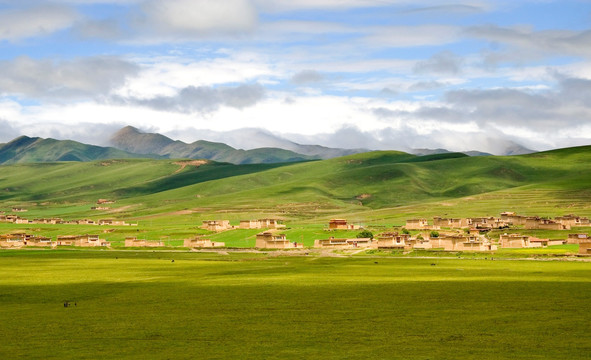高原 草原 阿坝州 西藏 群山