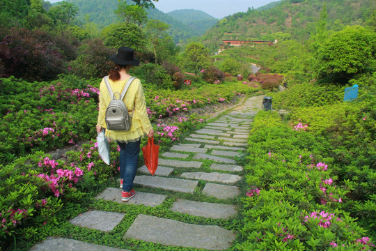 长沙梅溪湖桃花岭公园春天散步