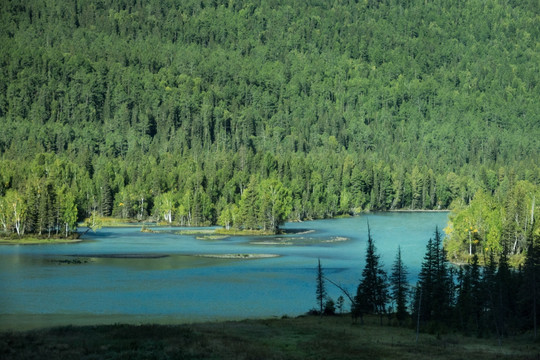 喀纳斯景区神仙湾碧水青山