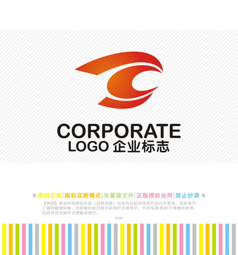 C字母logo设计鹰眼logo