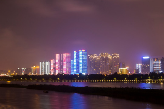 长沙湘江风光带夜景