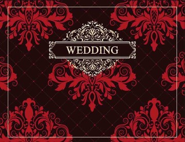 欧式红黑系婚礼背景设计画面