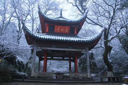 岳麓山爱晚亭雪景