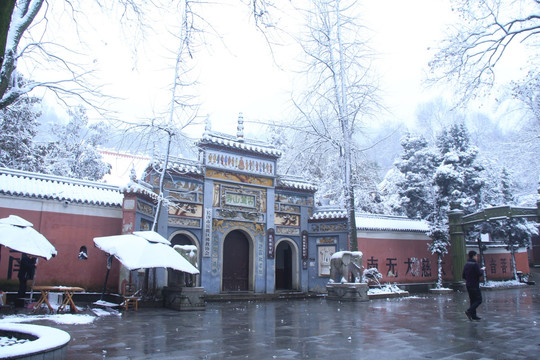 岳麓山麓山寺雪景