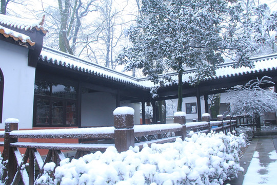 岳麓山麓山寺雪景