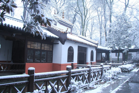 岳麓山麓山寺雪景