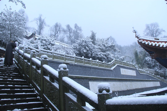 岳麓山麓山寺雪景