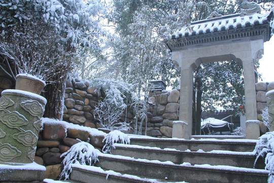 岳麓山冬天雪景