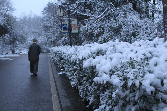 岳麓山冬天雪景