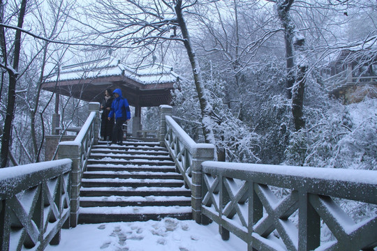 岳麓山冬天雪景