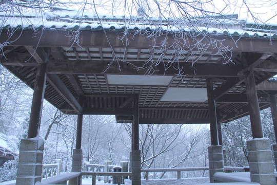 岳麓山冬天雪景