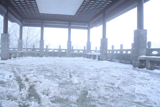 岳麓山冬天雪景