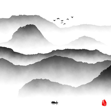 抽象意境水墨画