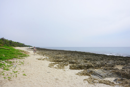 台湾垦丁风光 砂岛 贝壳砂沙滩