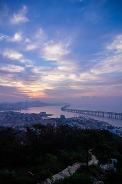 大连星海湾跨海大桥日出