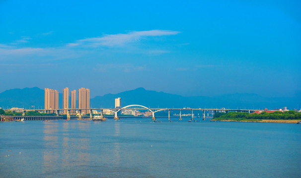 河流 瓯江 温州瓯北三桥